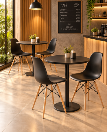SILLA DISEÑO EAMES NEGRO SET