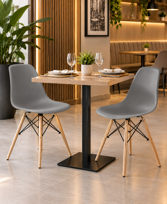 SILLA DISEÑO EAMES GRIS SET