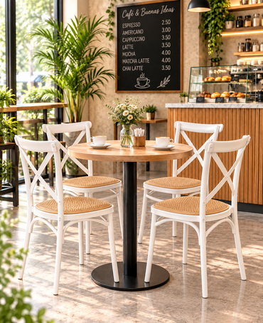 SILLA DISEÑO PLAST BLANCO SET