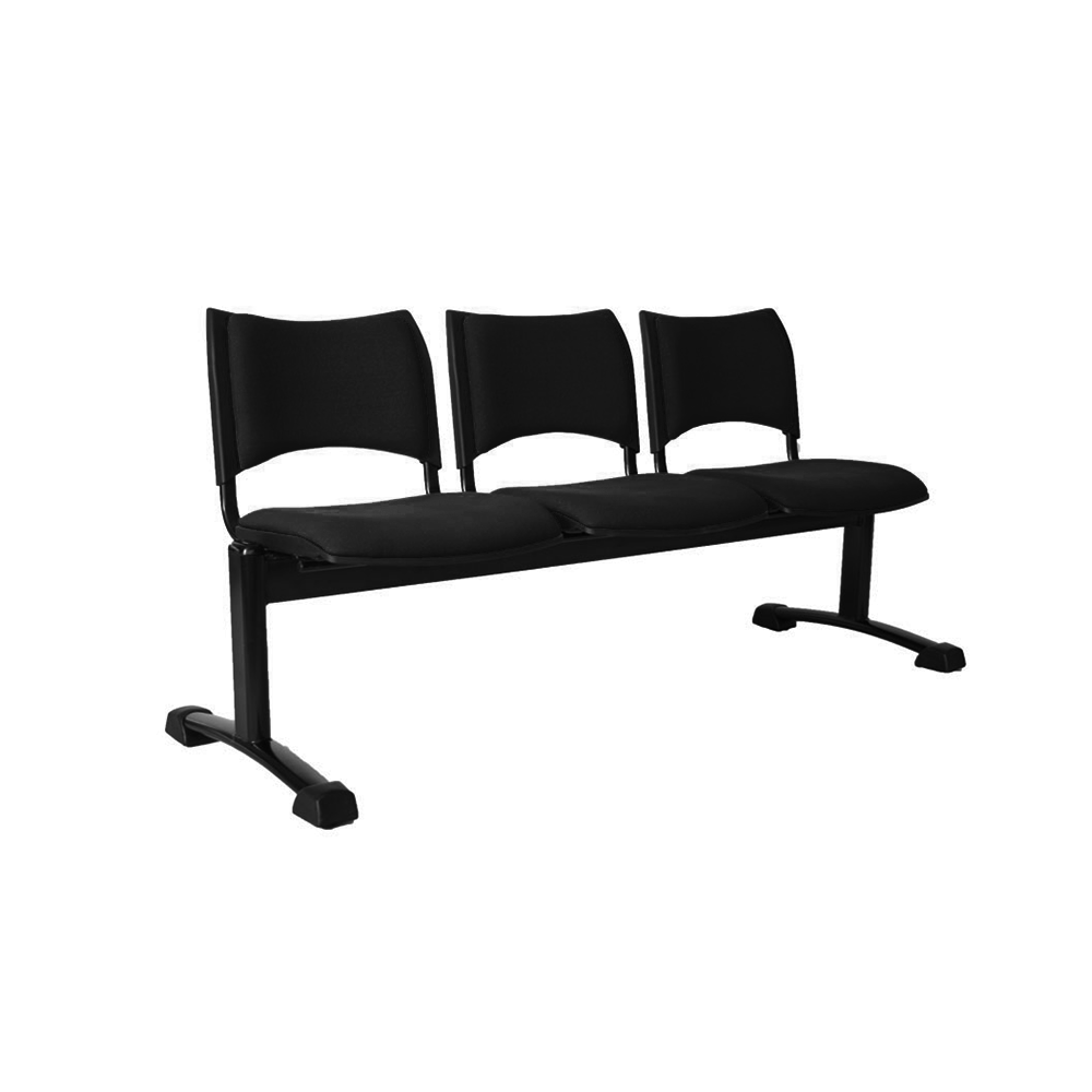 TANDEM SMART ASIENTO Y ESPALDAR TAPIZADO ESTRUCTURA METÁLICA NEGRA