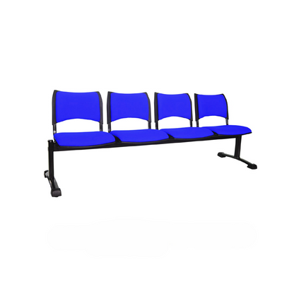 TANDEM SMART ASIENTO Y ESPALDAR TAPIZADO ESTRUCTURA METÁLICA NEGRA