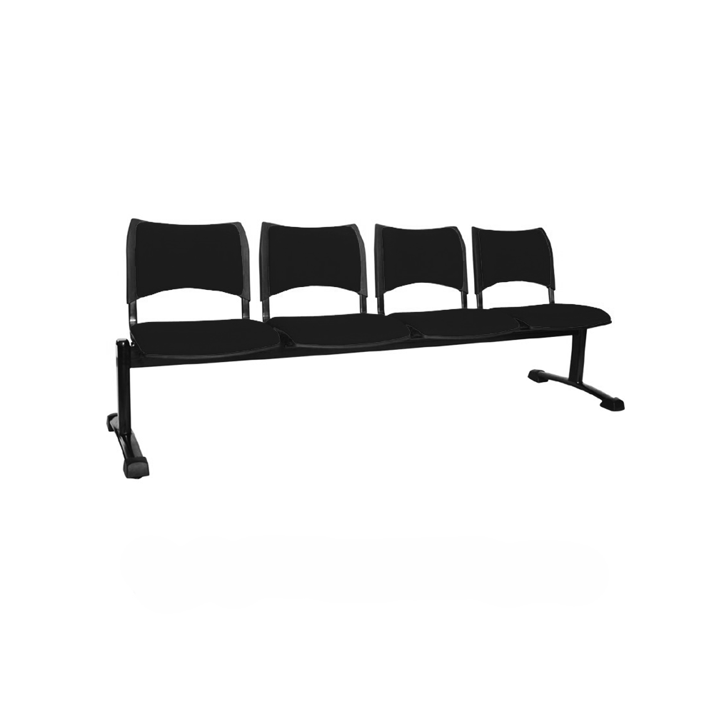 TANDEM SMART ASIENTO Y ESPALDAR TAPIZADO ESTRUCTURA METÁLICA NEGRA