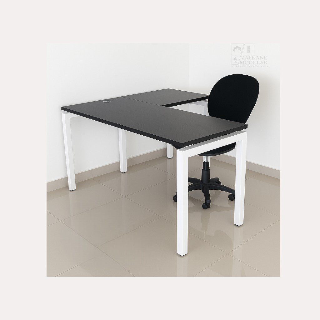 ESCRITORIO EN “L”  SOPORTE U SIN ARCHIVADOR