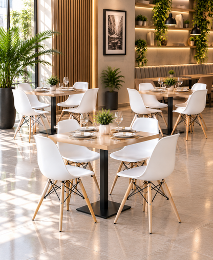 SILLA DISEÑO EAMES BLANCO SET