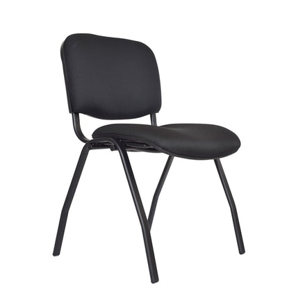 SILLA ISÓSCELES ESTRUCTURA METALICA NEGRA TAPIZADA ASIENTO Y ESPALDAR- INTERLOCUTORA