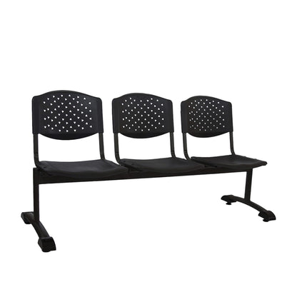 TANDEM PRISMA EN CONCHA ESTRUCTURA METÁLICA NEGRA