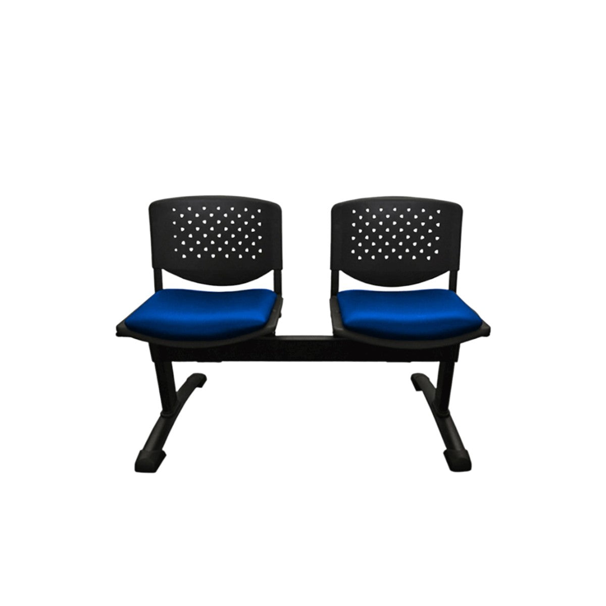 TANDEM PRISMA TAPIZADO ESTRUCTURA METÁLICA NEGRA