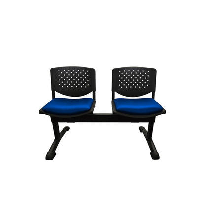 TANDEM PRISMA TAPIZADO ESTRUCTURA METÁLICA NEGRA