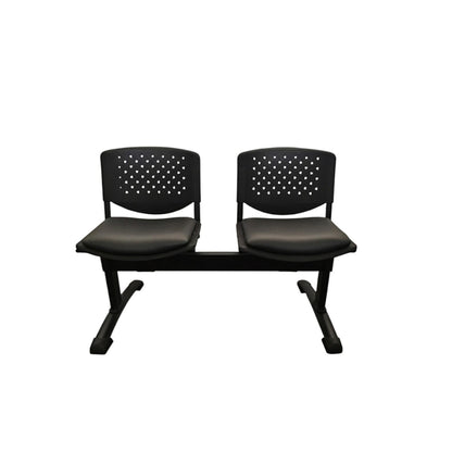 TANDEM PRISMA TAPIZADO ESTRUCTURA METÁLICA NEGRA