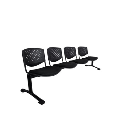 TANDEM PRISMA TAPIZADO ESTRUCTURA METÁLICA NEGRA