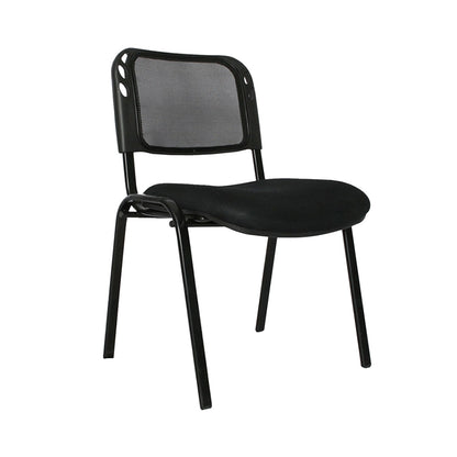 SILLA ISÓSCELES ESTRUCTURA METALICA NEGRA TAPIZADA EN MALLA ASIENTO Y ESPALDAR- INTERLOCUTORA